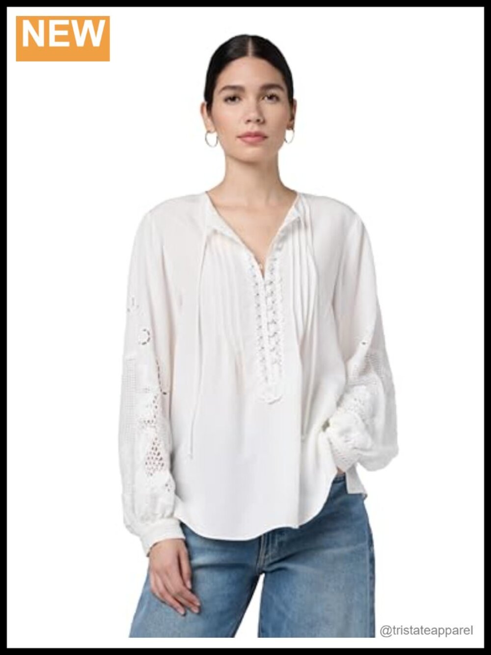 Kobi Halperin Women's Juni Blouse 100% Linen Long Sleeve V-Neck